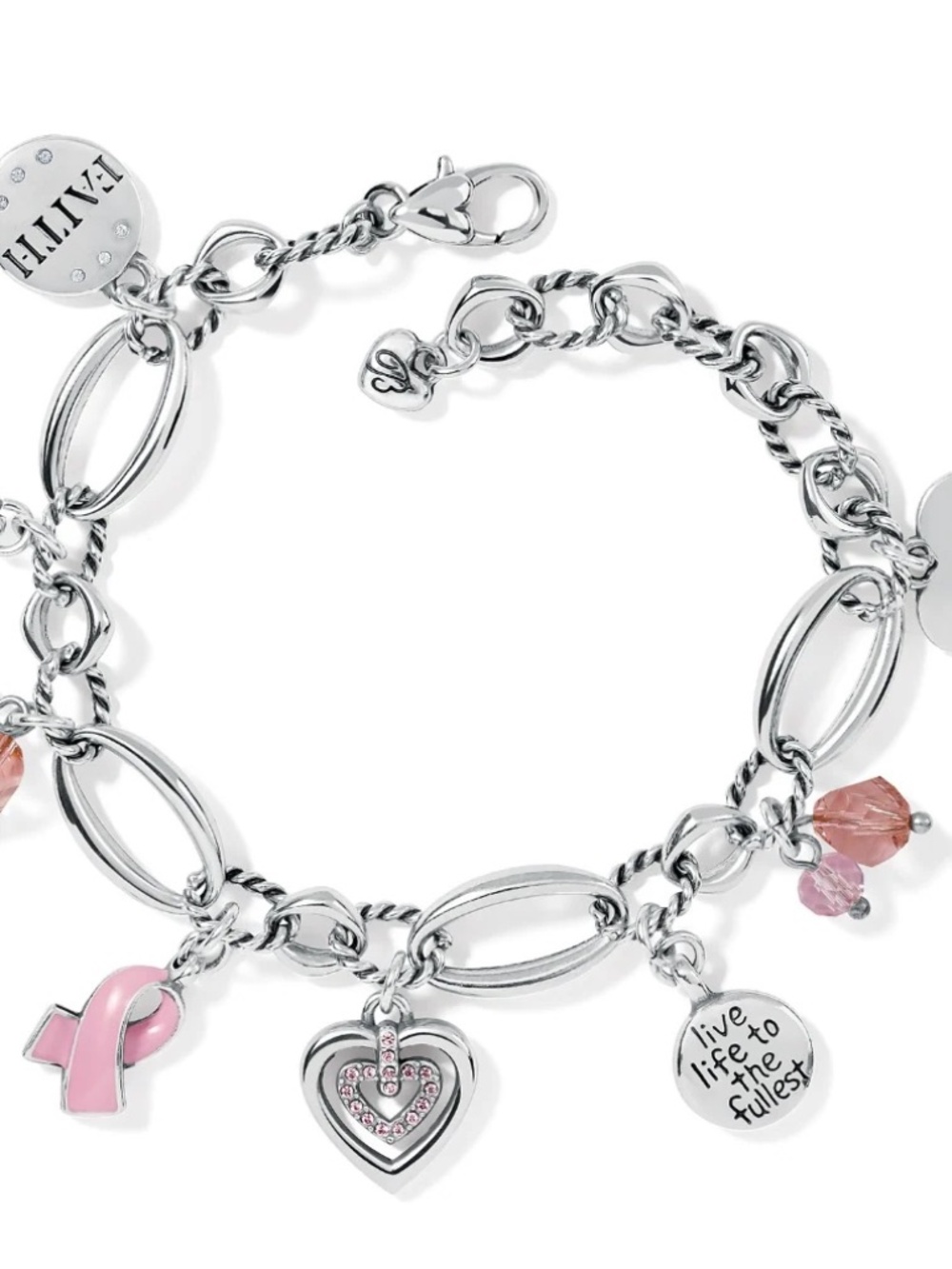 🎀 🆕 Brighton Power Of Pink Charm Bracelet NWT Simply Beautiful - Picture 2 of 5